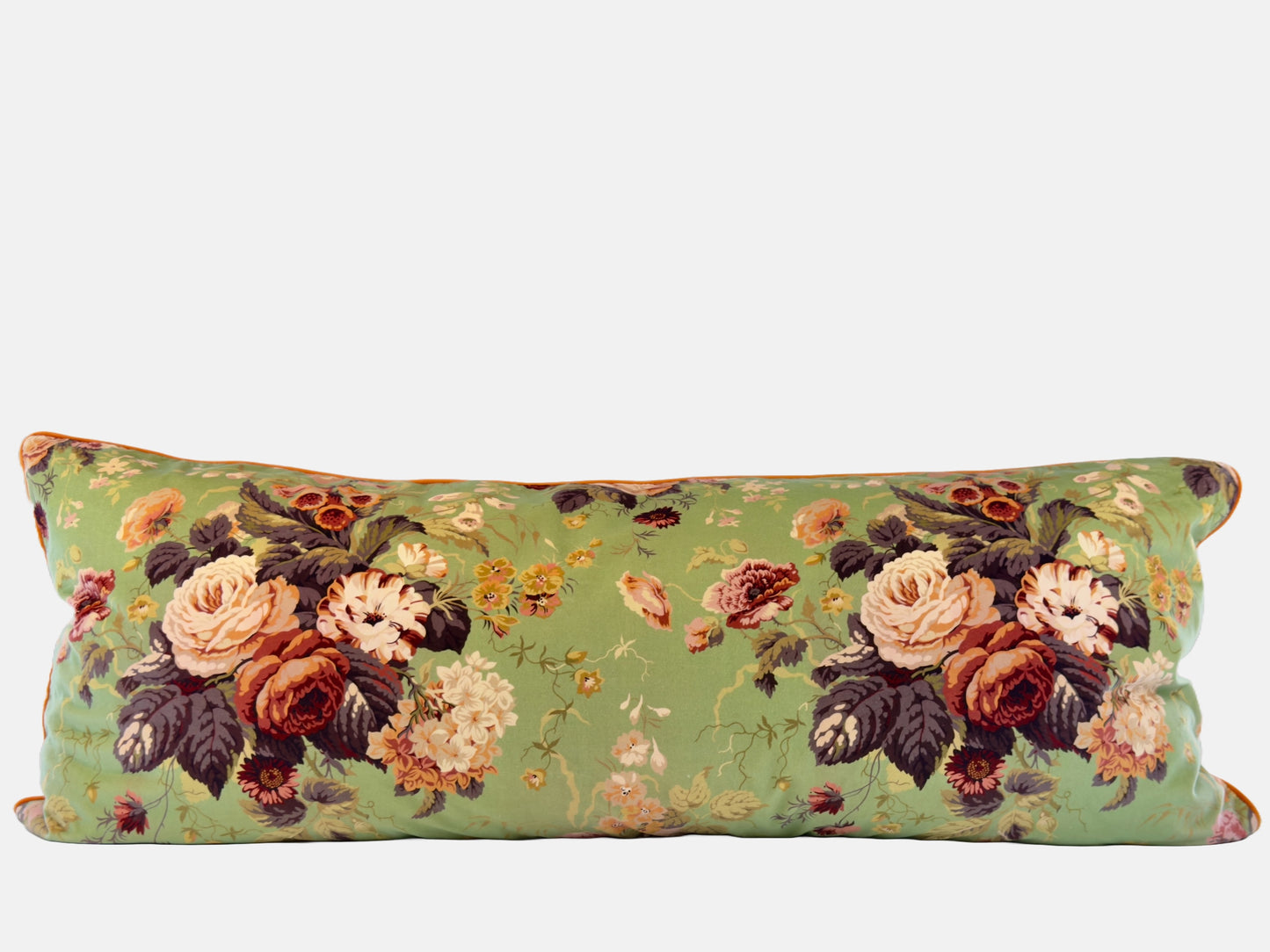 Green floral velvet  with orange velvet back image 3