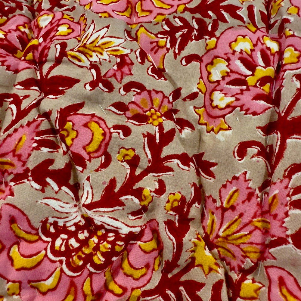 Floral and stripe double quilt - Red image 3