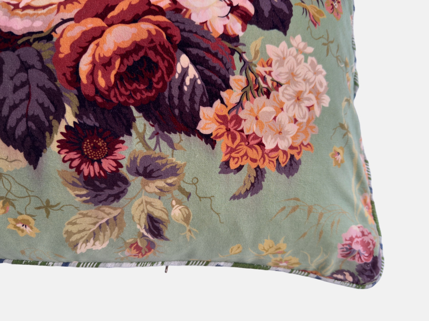 Green floral velvet with purple velvet back image 4