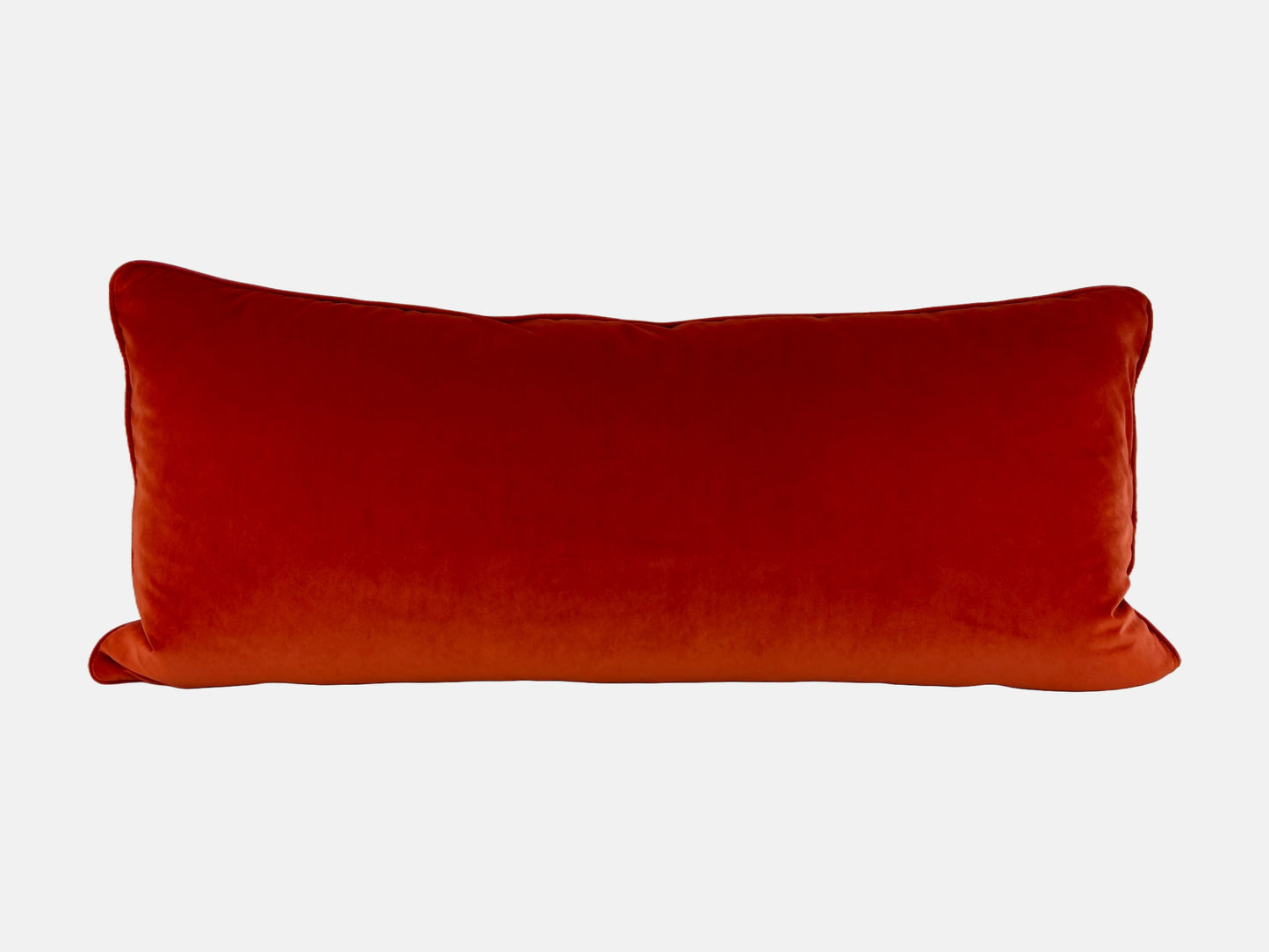 Floral cotton fabric and dark orange velvet back image 2