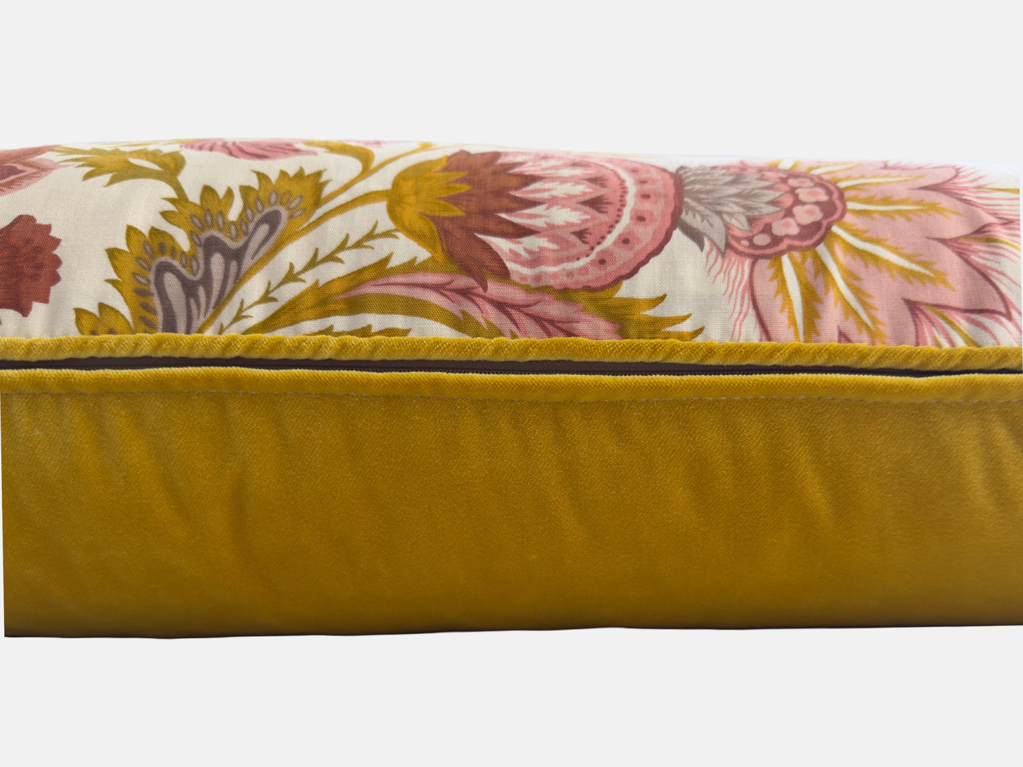 Vintage French floral with mustard velvet back image 8