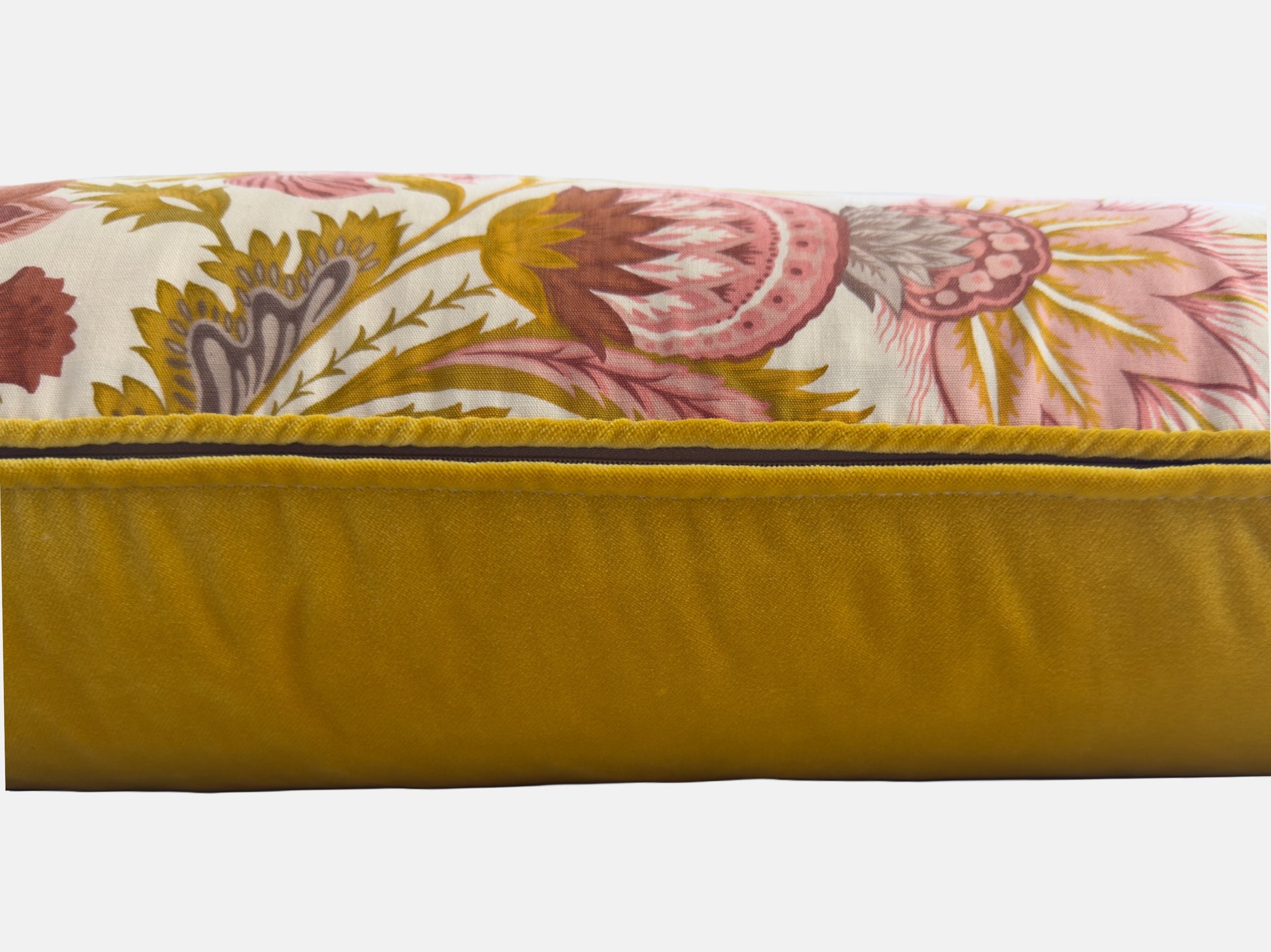 Vintage French floral with mustard velvet back image 8