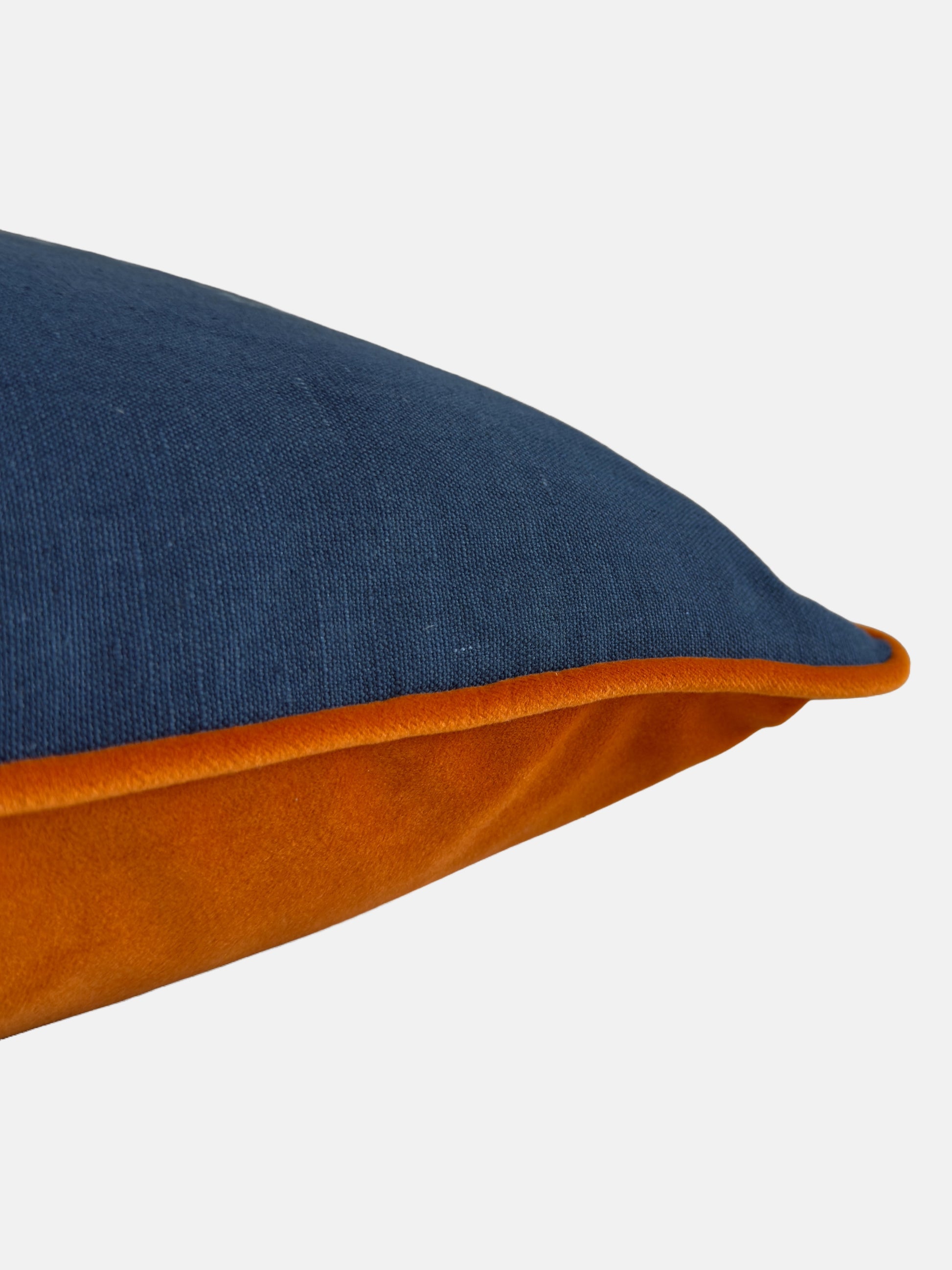 Vintage blue floral print with orange velvet back image 8