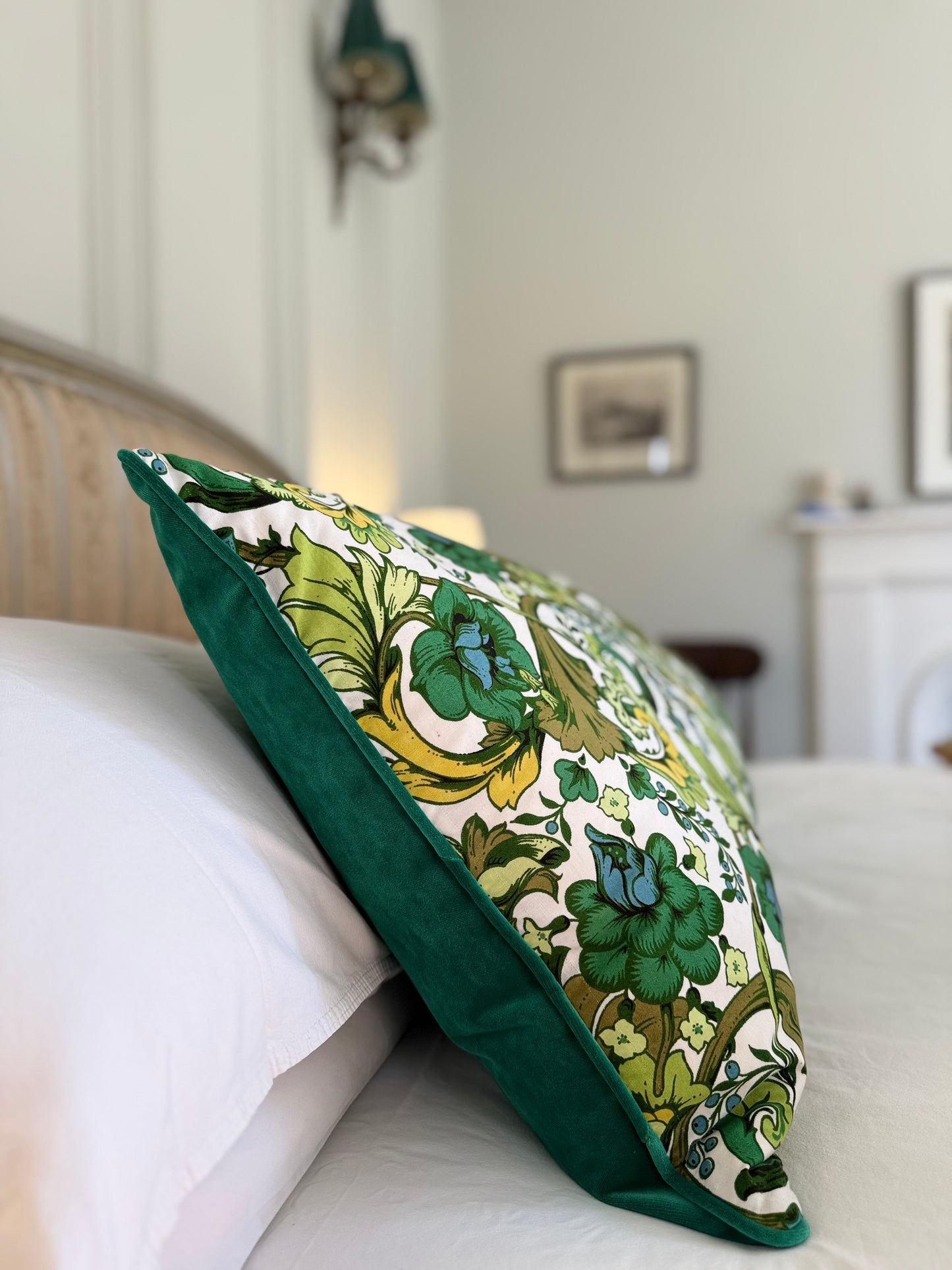 Mid century rare floral Sanderson cushion