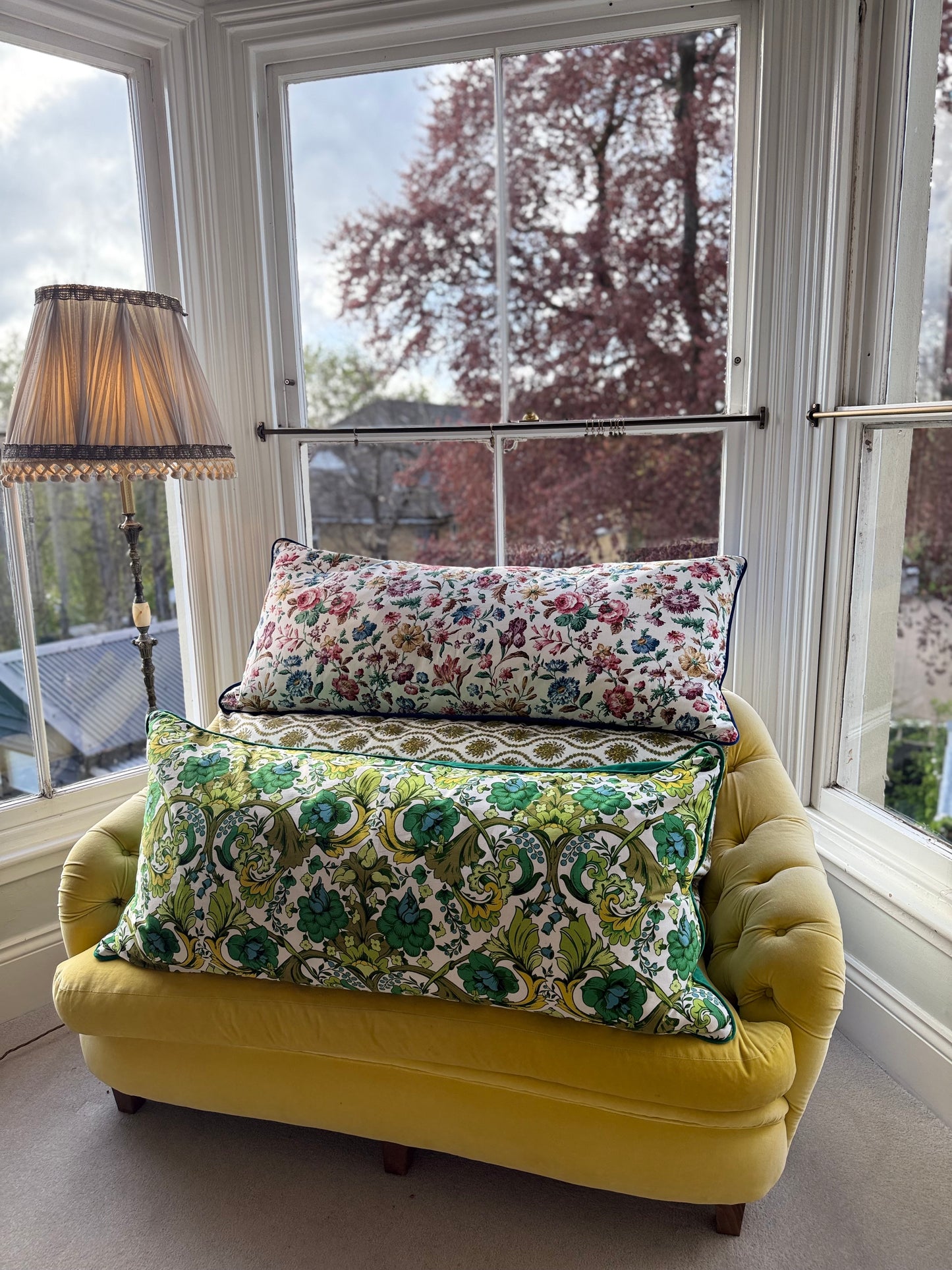 Mid century rare floral Sanderson cushion