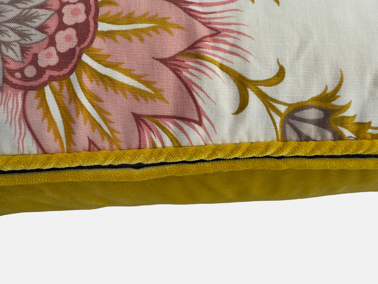 Vintage French floral with mustard velvet back image 11