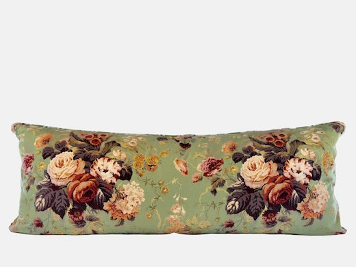 Green floral velvet with purple velvet back image 0