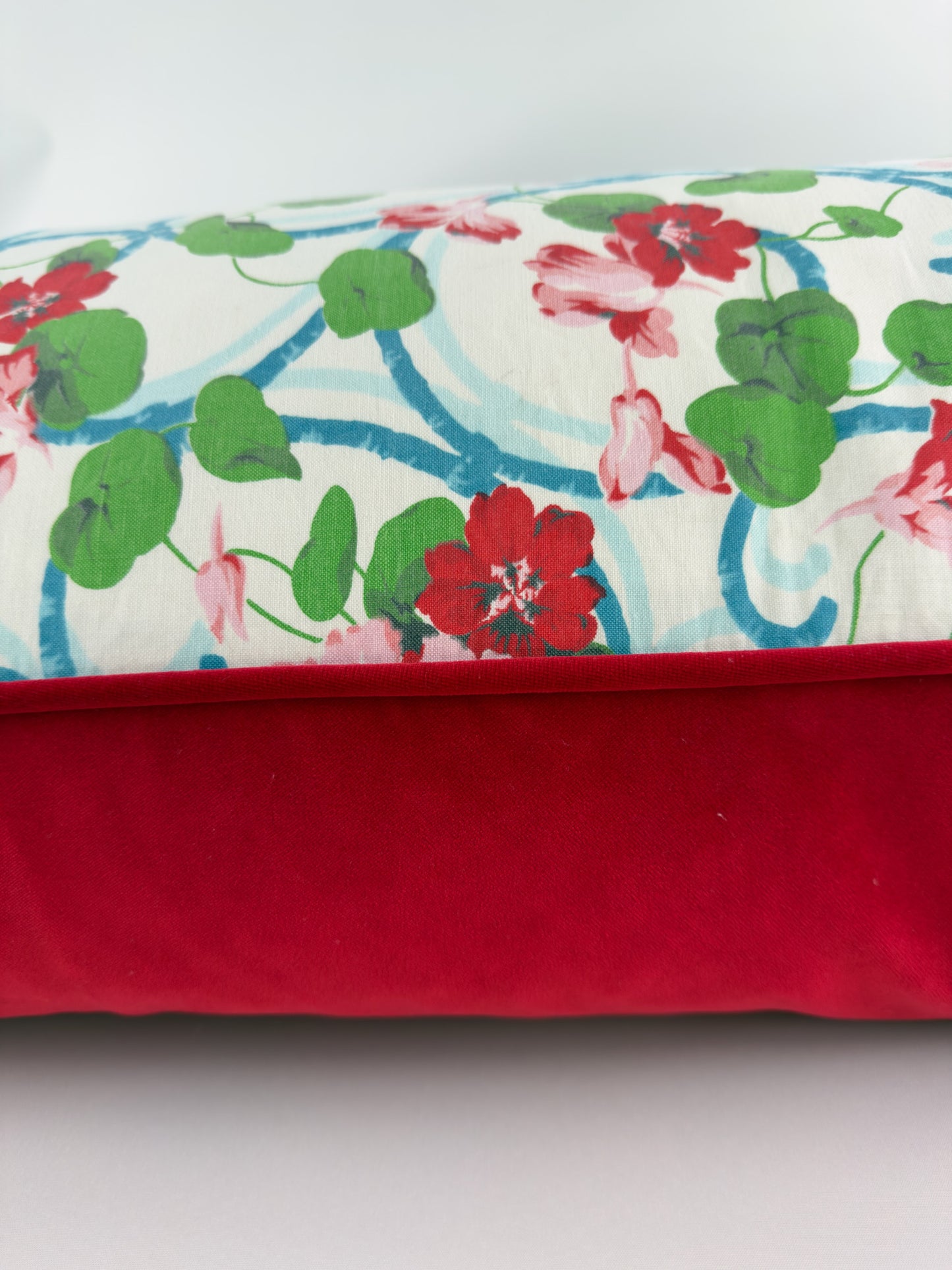Pink and red nasturtiums with a poppy red velvet image 4
