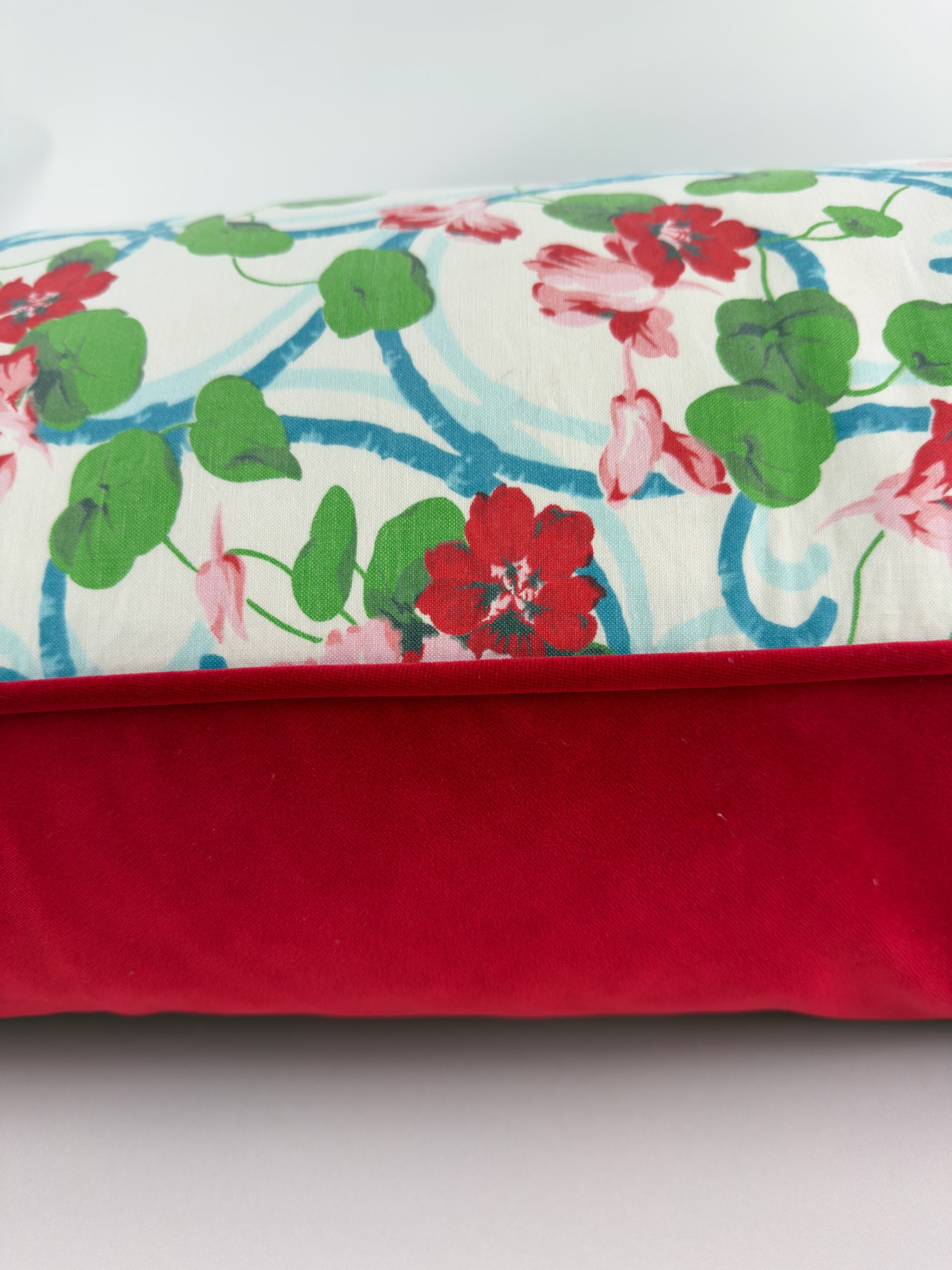 Pink and red nasturtiums with a poppy red velvet image 4