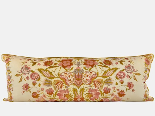 Vintage French floral with mustard velvet back image 1